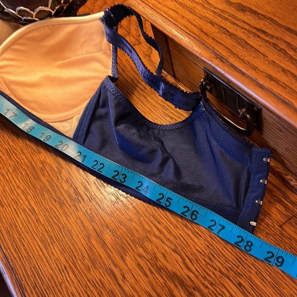 Sexy Push Up Bra Women Size 34B 38/85 Blue Lace Over Cream Cup Full Coverage NEW - Picture 11 of 16